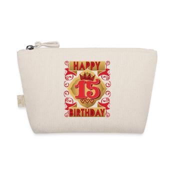 15ème anniversaire 15 ans dicton, design vintage - Trousse biologique - nature - Devant