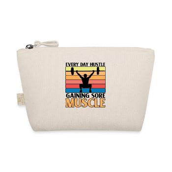 Muskelkater Hustle Body Builder Fitness Workout - Bio-Täschchen - Natur - Vorne