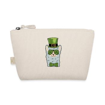 Leprechaun Llama Kopf Alpaka St Patricks Day Tier - Bio-Täschchen - Natur - Vorne