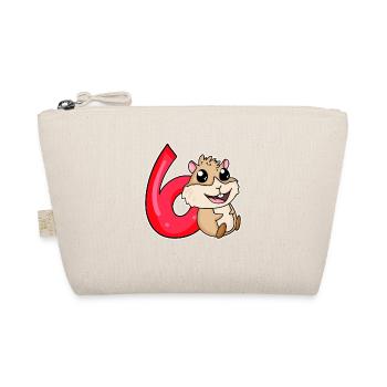 6 Years Old - 6 Birthday with Animal Motif - Organic Pouch - nature - Front