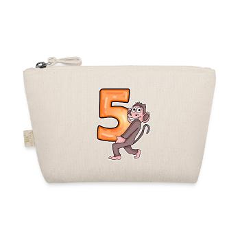 5 years old - 5 birthday with animal motif - Organic Pouch - nature - Front