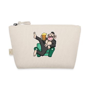 Funny monkey drinks beer - Organic Pouch - nature - Front