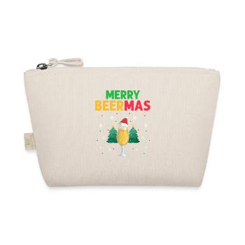 Merry BEERMAS Cool Retro Beer Christmas Designs - Bio-Täschchen - Natur - Vorne