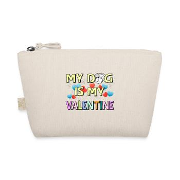 My Dog is My Valentine Cute Bulldog Pets Fun Party - Organic Pouch - nature - Front