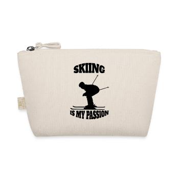 Skifahrer Wintersport Skifahren Weihnachten Ski - Bio-Täschchen - Natur - Vorne