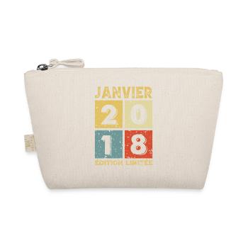 Vintage Birthday Gift Idea January 2018 - Organic Pouch - nature - Front