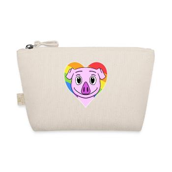 Cochon animal gay au cœur arc-en-ciel - Trousse biologique - nature - Devant