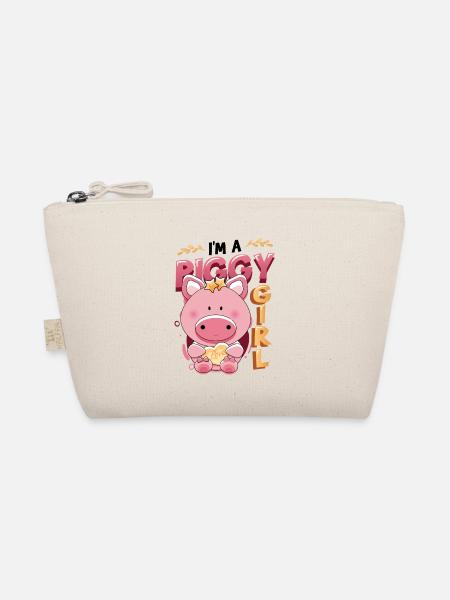 Im A Piggy Girl, Schweineliebhaber - Bio-Täschchen - Natur - Vorne