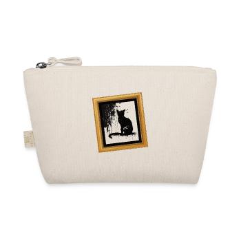 Cat Stencil White and Black - Organic Pouch - nature - Front