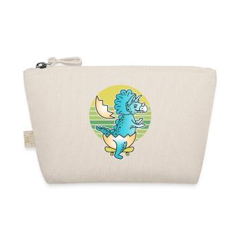 Triceratops comic-style dinosaurs on skateboard. - Organic Pouch - nature - Front