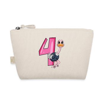 4 years old - 4th birthday with animal motif - Organic Pouch - nature - Front