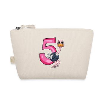5 Jahre alt - 5. Geburtstag mit Tier Motiv - Bio-Täschchen - Natur - Vorne