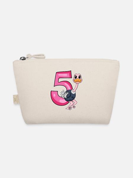 5 Jahre alt - 5. Geburtstag mit Tier Motiv - Bio-Täschchen - Natur