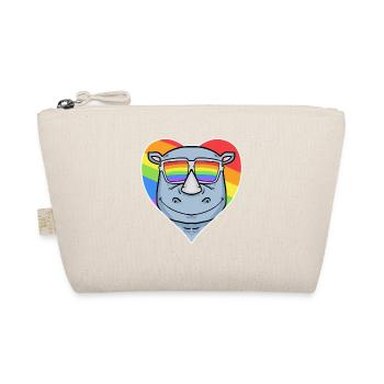 Gay Rainbow Heart Animal Rhino - Trousse biologique - nature - Devant