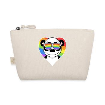 Gay Regenbogen Herz Tier Panda - Bio-Täschchen - Natur - Vorne