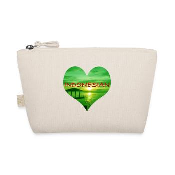 Indonesian Heart Design - Green - Organic Pouch - nature - Front