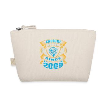 Awesome since 2009. Angel, Angler's Birthday - Organic Pouch - nature - Front
