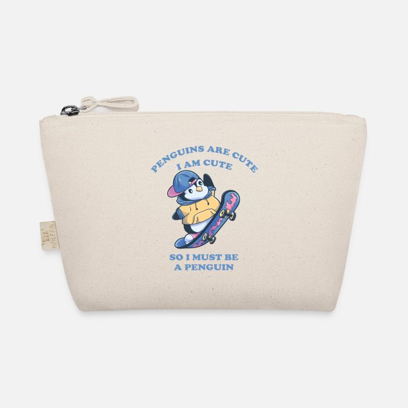 Skater Pinguin cool Skateboard Junge Bio-Täschchen