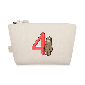 4 years old - 4th birthday with animal motif - Organic Pouch - nature - Front