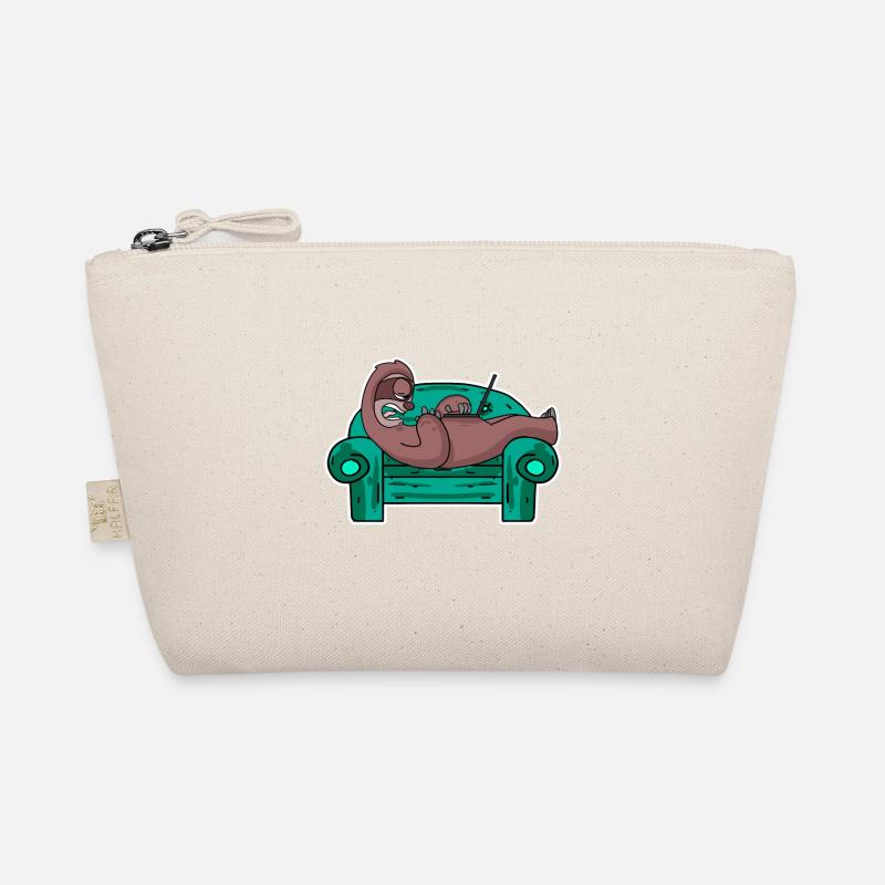 Sloth on sofa laptop staff Organic Pouch