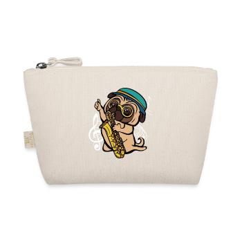 Saxophone Player Pug Musician Sax gift - Organic Pouch - nature - Front