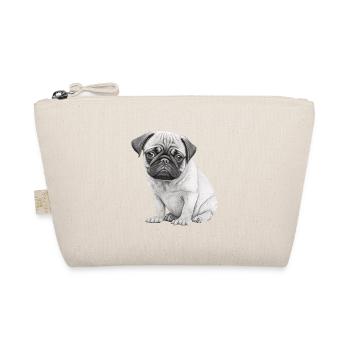 Mops-schablonen-design Weiß Und Schwarz - Bio-Täschchen - Natur - Vorne
