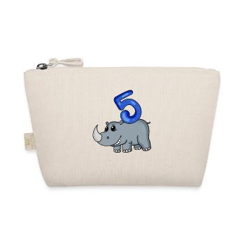 5 Years Old - 5th Birthday with Animal Motif - Organic Pouch - nature - Front