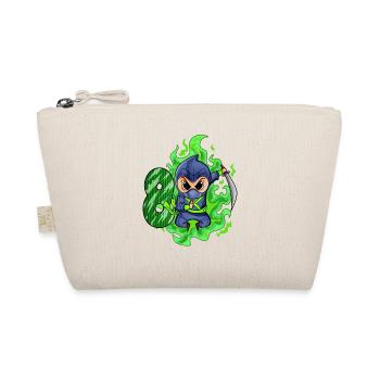Boy 8 years 8th birthday Boy Ninja Green - Organic Pouch - nature - Front
