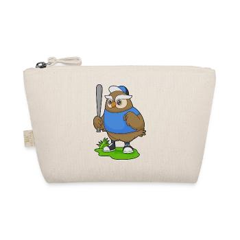 Eule Baseball Baseballschläger - Bio-Täschchen - Natur - Vorne