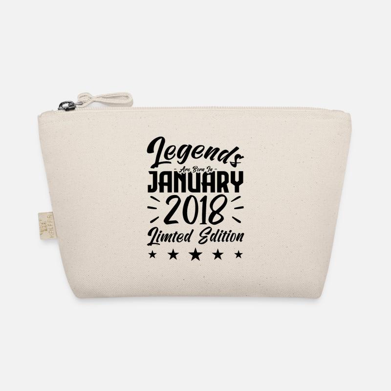 Geboren im Januar 2018. Geburtstagsgeschenk. Bio-Täschchen