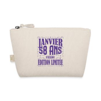 Janvier 58 ans. Cadeau 58 ans janvier anniversaire - Trousse biologique - nature - Devant
