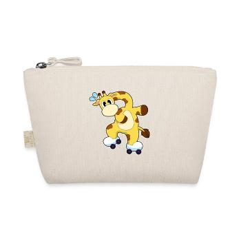 Giraffe Rollschuhfahren Rollschuhe - Bio-Täschchen - Natur - Vorne
