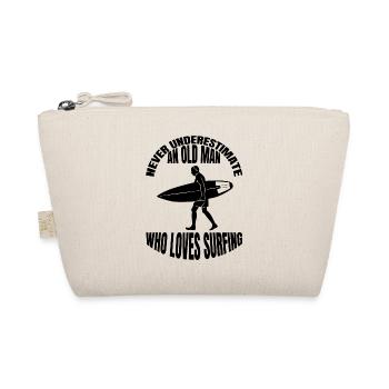 Female surfer riding waves surfing surfboard surfing instructor - Organic Pouch - nature - Front