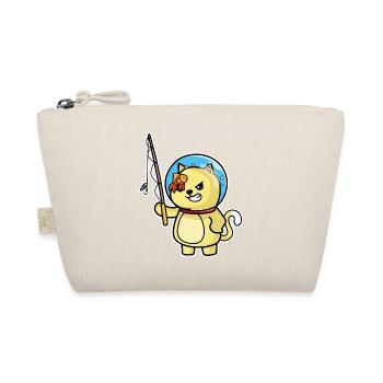 Cute Cat Cat Fisherman and Fish Humor Peach - Organic Pouch - nature - Front
