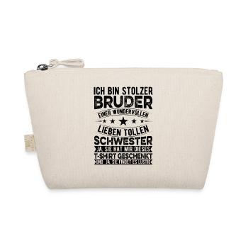 Funny Brother Sister Birthday Christmas Gift Idea - Bio-Täschchen - Natur - Vorne