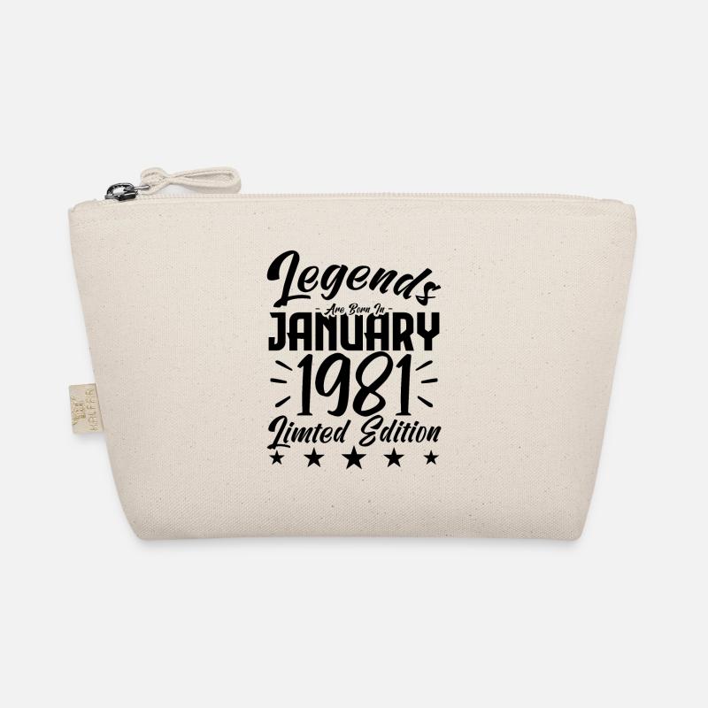Geboren im Januar 1981. Geburtstagsgeschenk. Bio-Täschchen