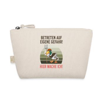 Betreten auf eigene Gefahr! Ente Mistgabel - Bio-Täschchen - Natur - Vorne