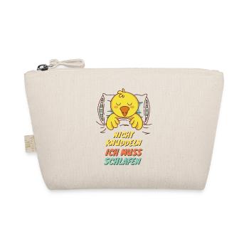 NICHT KUSCHELN ICH MUSS SCHLAFEN lustiges Design - Bio-Täschchen - Natur - Vorne