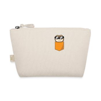 Lustiges Erdmännchen In Brusttasche Print Geschenk - Bio-Täschchen - Natur - Vorne