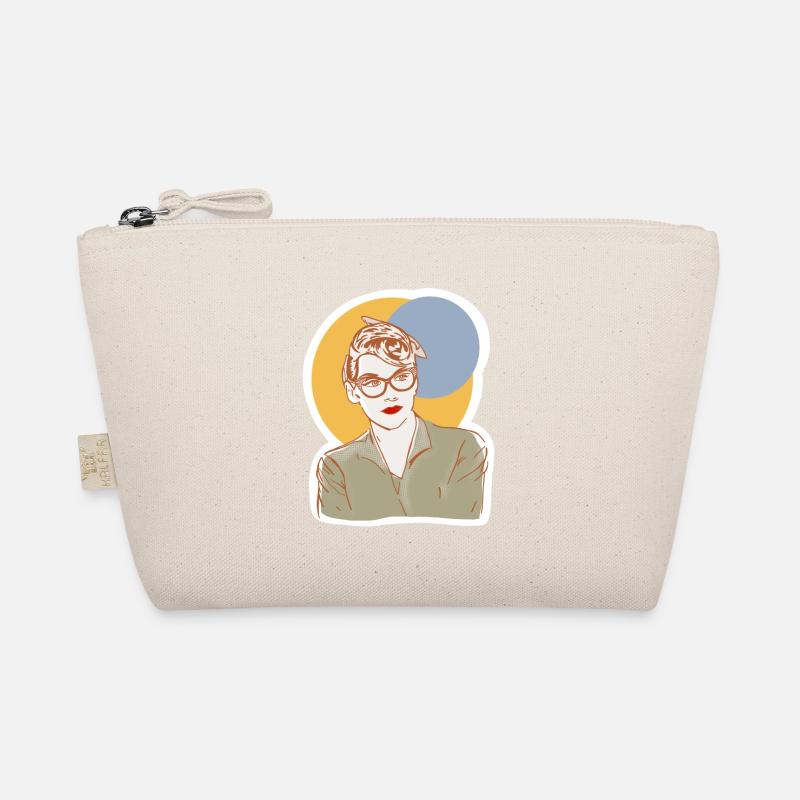 Frau Grafik Vintage Brille 50s Design - Bio-Täschchen - Natur