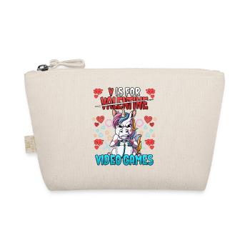 V est pour les jeux vidéo Valentine’s Day Gamer - Trousse biologique - nature - Devant
