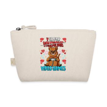 V Is For Video Games Valentinstag Gamer - Bio-Täschchen - Natur - Vorne