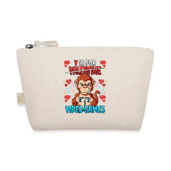 V Is For Video Games Valentinstag Gamer - Bio-Täschchen - Natur - Vorne