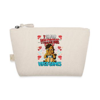 V Is For Video Games Valentinstag Gamer - Bio-Täschchen - Natur - Vorne
