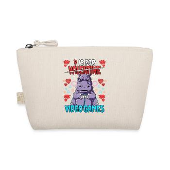 V Is For Video Games Valentinstag Gamer - Bio-Täschchen - Natur - Vorne