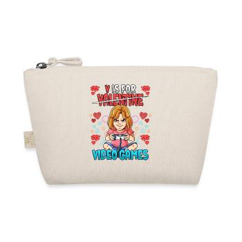 V Is For Video Games Valentinstag Gamer - Bio-Täschchen - Natur - Vorne