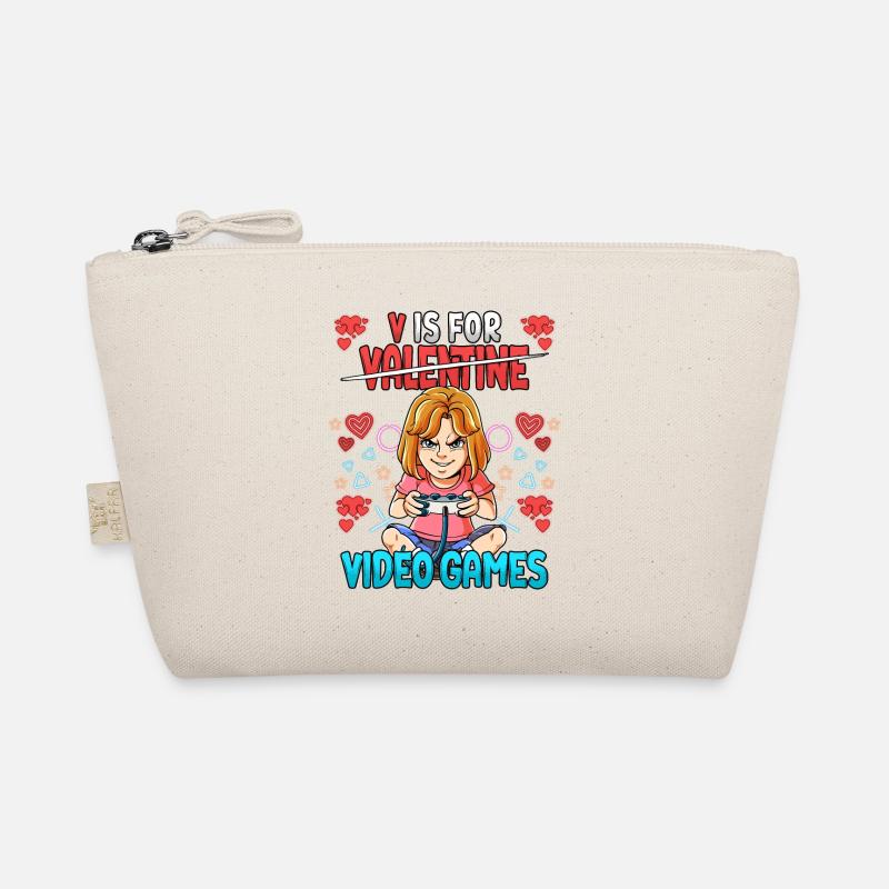 V Is For Video Games Valentinstag Gamer Bio-Täschchen