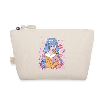 Anime Mädchen Manga Blumenwiese Geschenkidee - Bio-Täschchen - Natur - Vorne