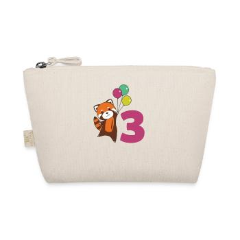 Red Panda Third Birthday Balloons Kids - Organic Pouch - nature - Front