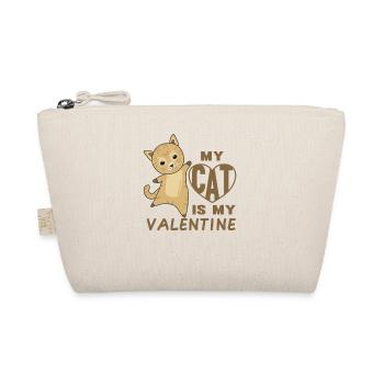 My cat is my valentine süße Katze zum Valentinstag - Bio-Täschchen - Natur - Vorne